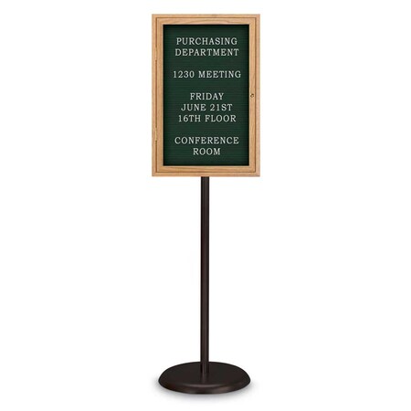 United Visual Products Corkboard, Double Door, Radius Frame, 42x32", Satin/Dark Spruce UV70025-SATIN-DRKSPR